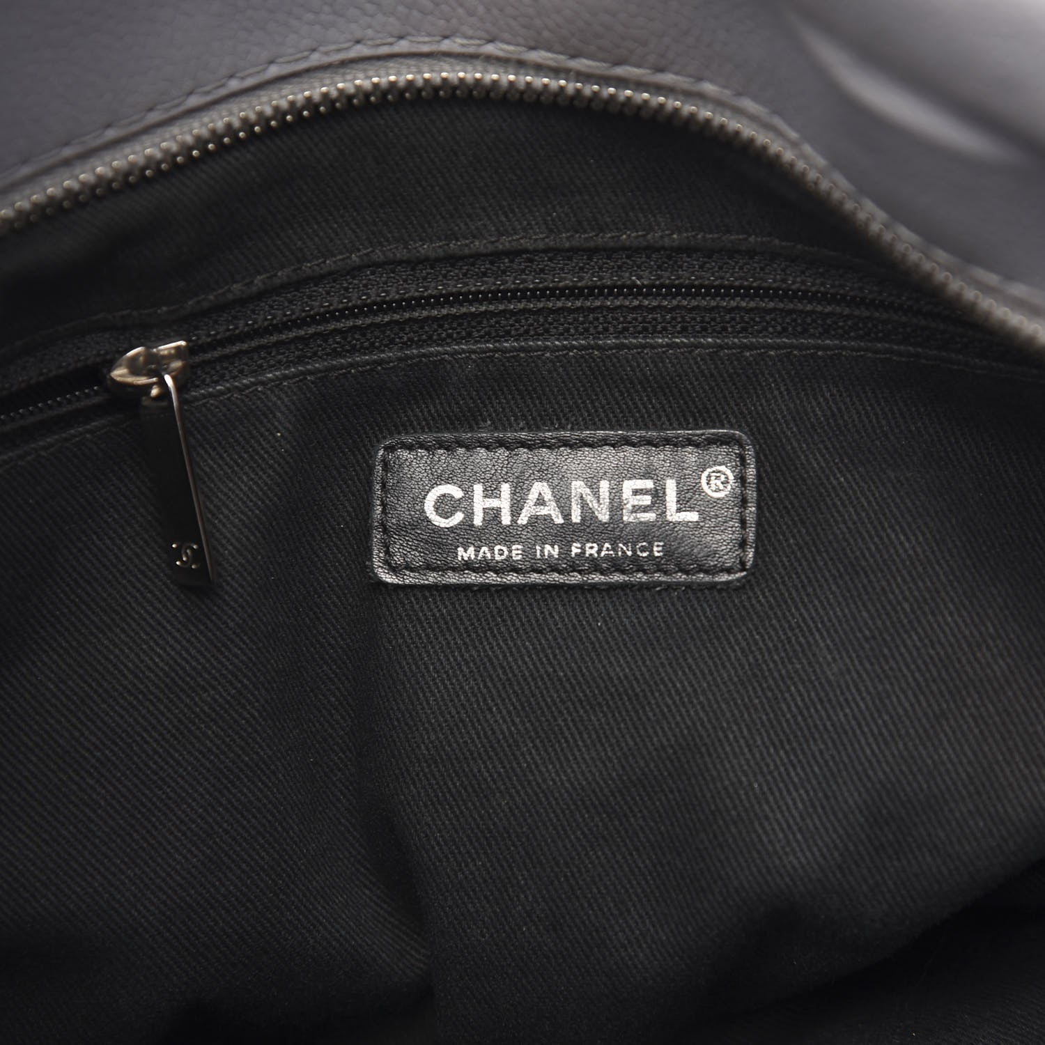 Chanel Caviar Large CC Tuck Tote Grey 8 of 11