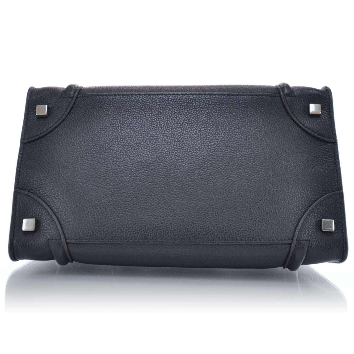 Celine Pebbled Leather Mini Luggage Black 6 of 9