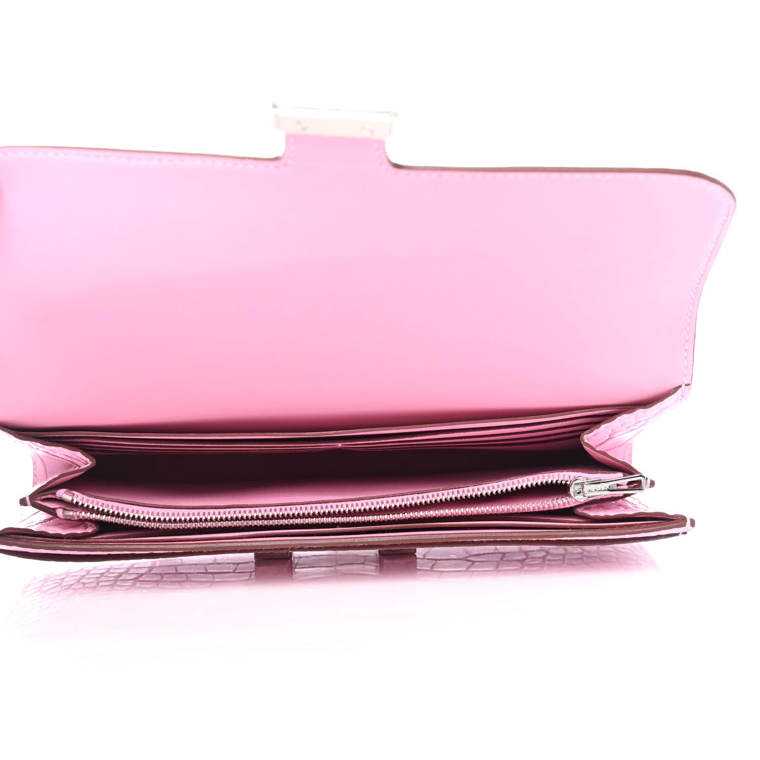 Hermes Matte Alligator Constance Wallet 5P Pink 4 of 4