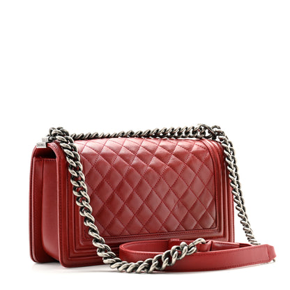 Chanel Lambskin Quilted Medium Boy Flap Red 3 of 13