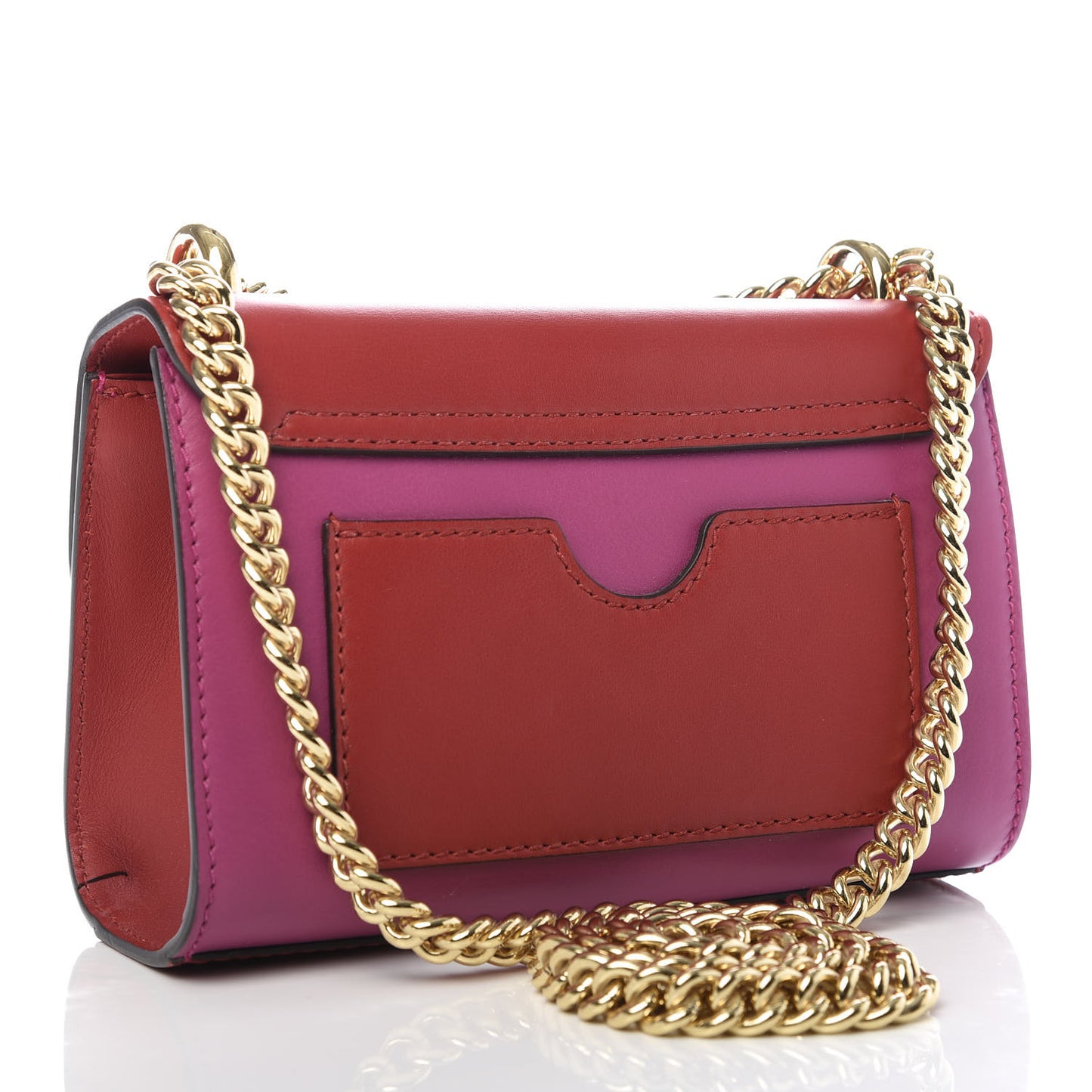 Calfskin Small Padlock Shoulder Bag New Rosette Hibiscus Red