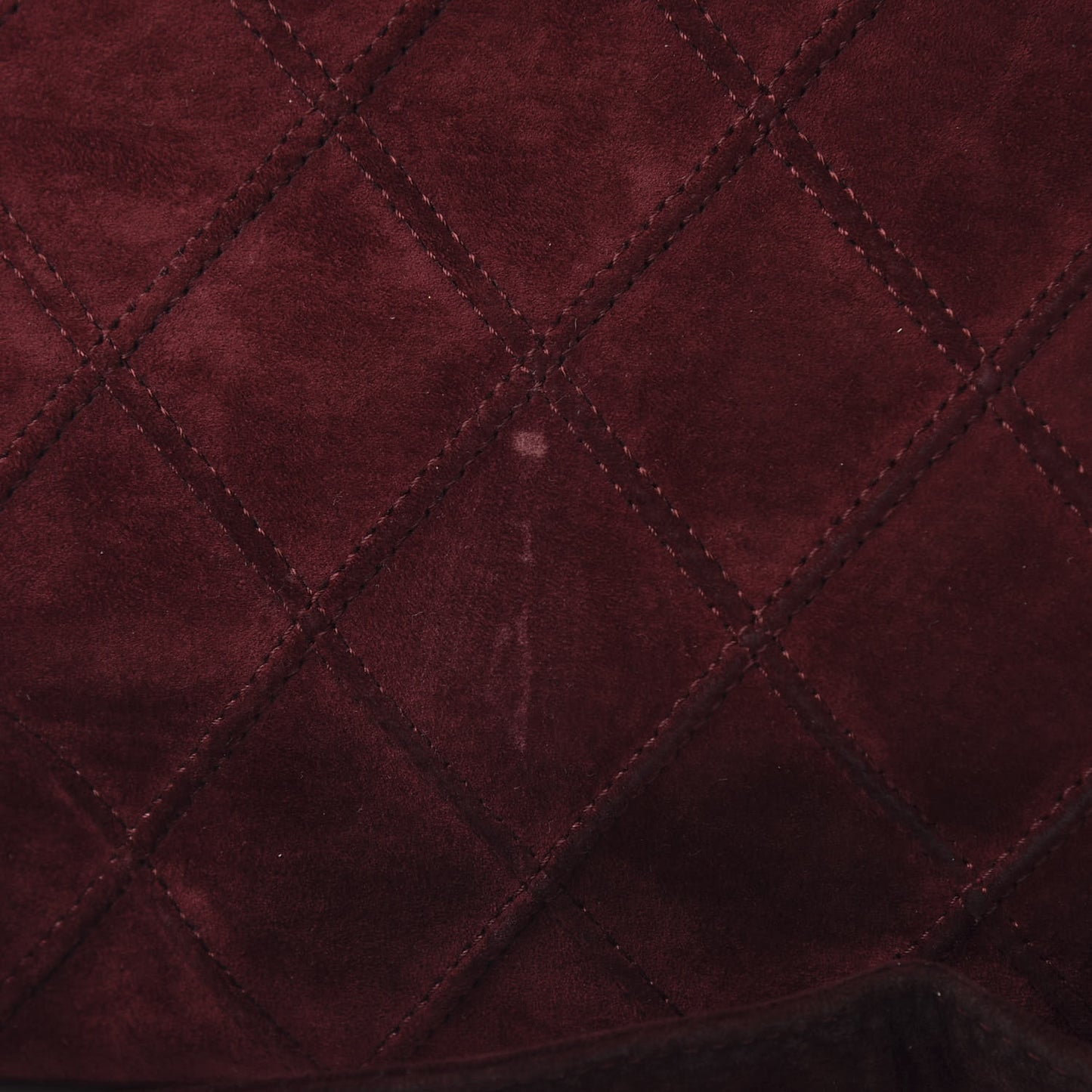 Suede Diamond Stitch Flap Bag Burgundy