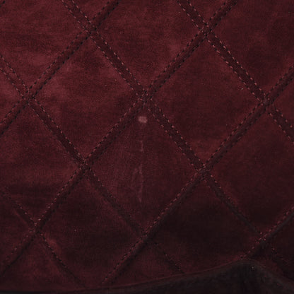 Chanel Suede Diamond Stitch Flap Bag Burgundy 10 of 10