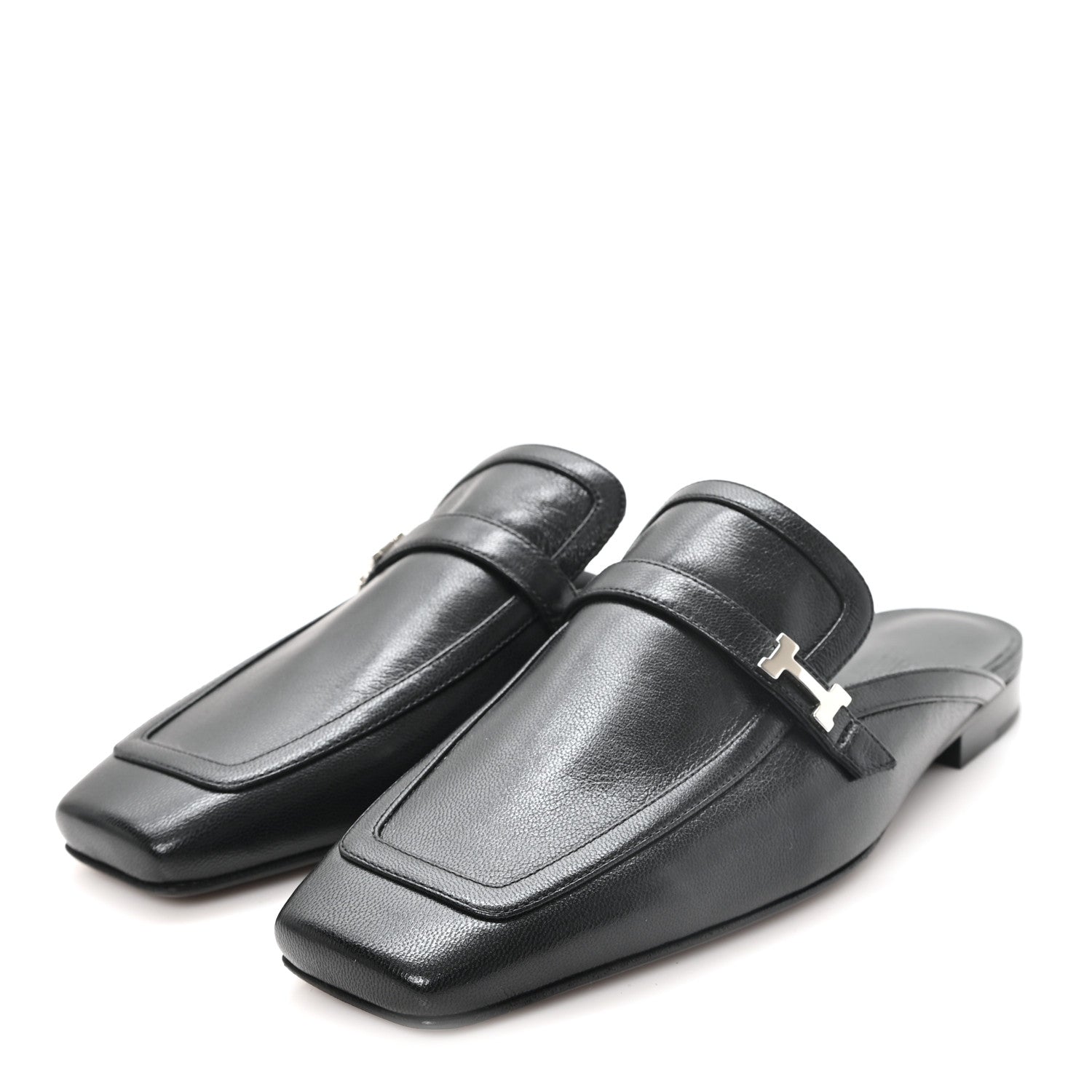 Hermes Goatskin Groupie Mules 37 Black 4 of 9