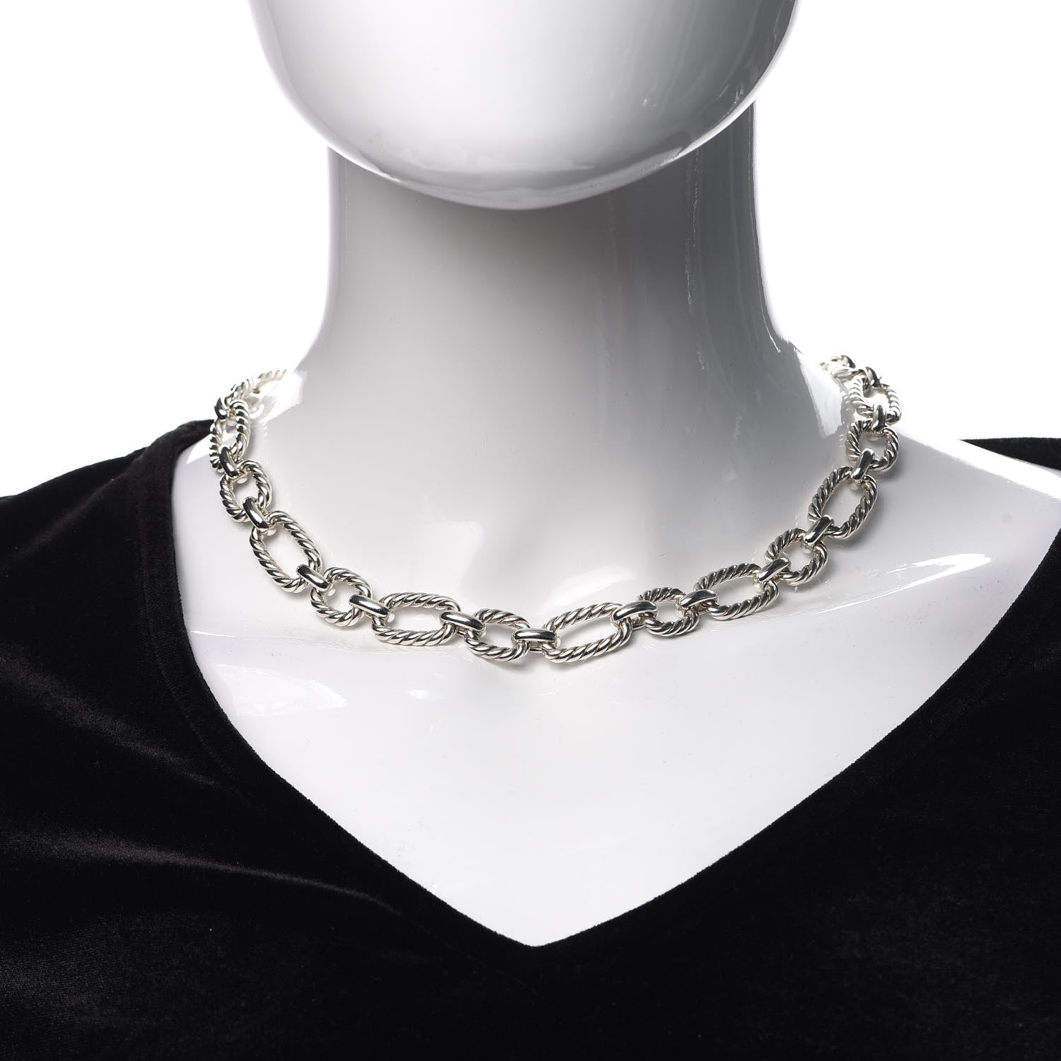 David Yurman Sterling Silver 12.5mm Cushion Link Chain Necklace 2 of 7