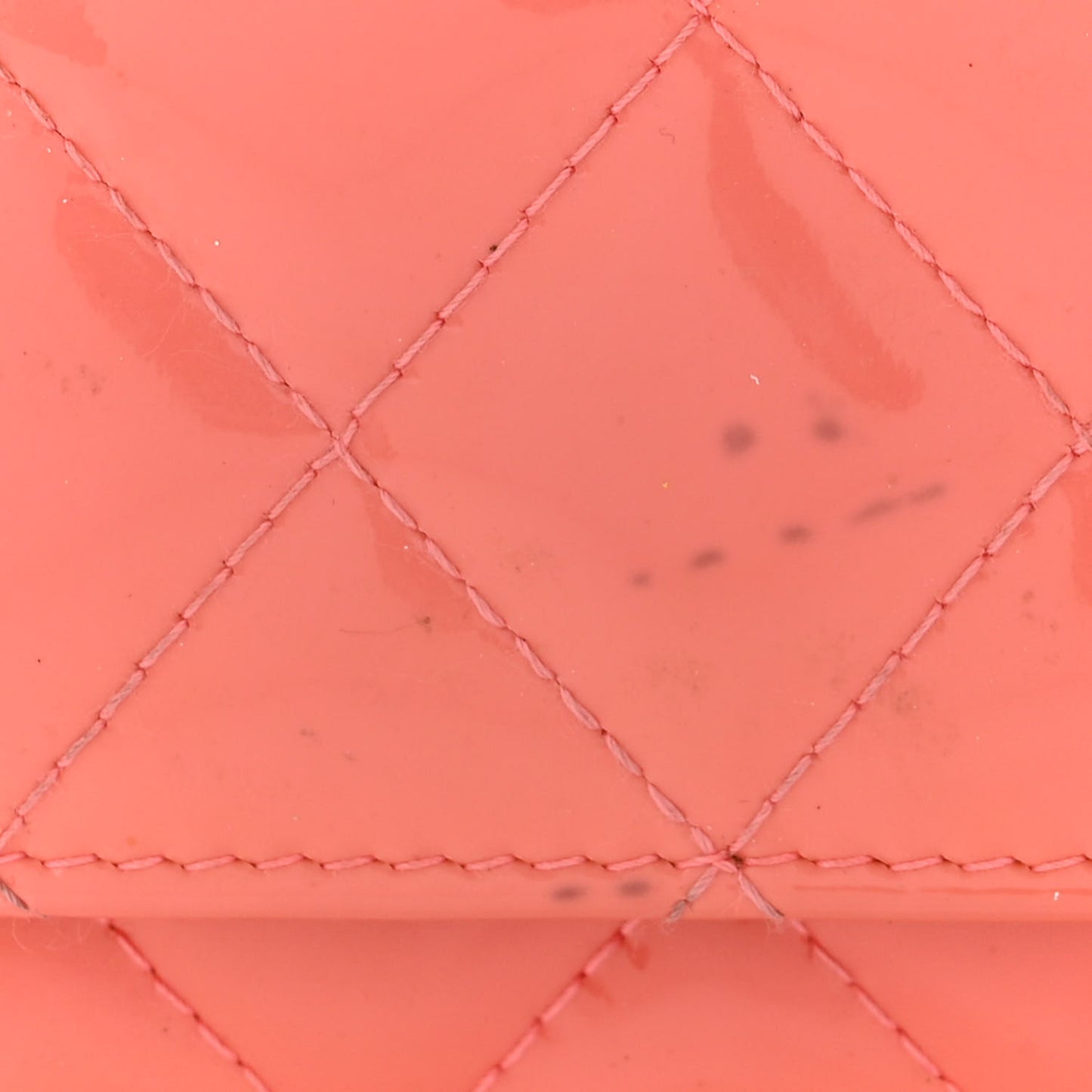 Patent Quilted Wallet On Chain WOC Coral