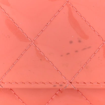 Chanel Patent Quilted Wallet On Chain WOC Coral 13 of 17