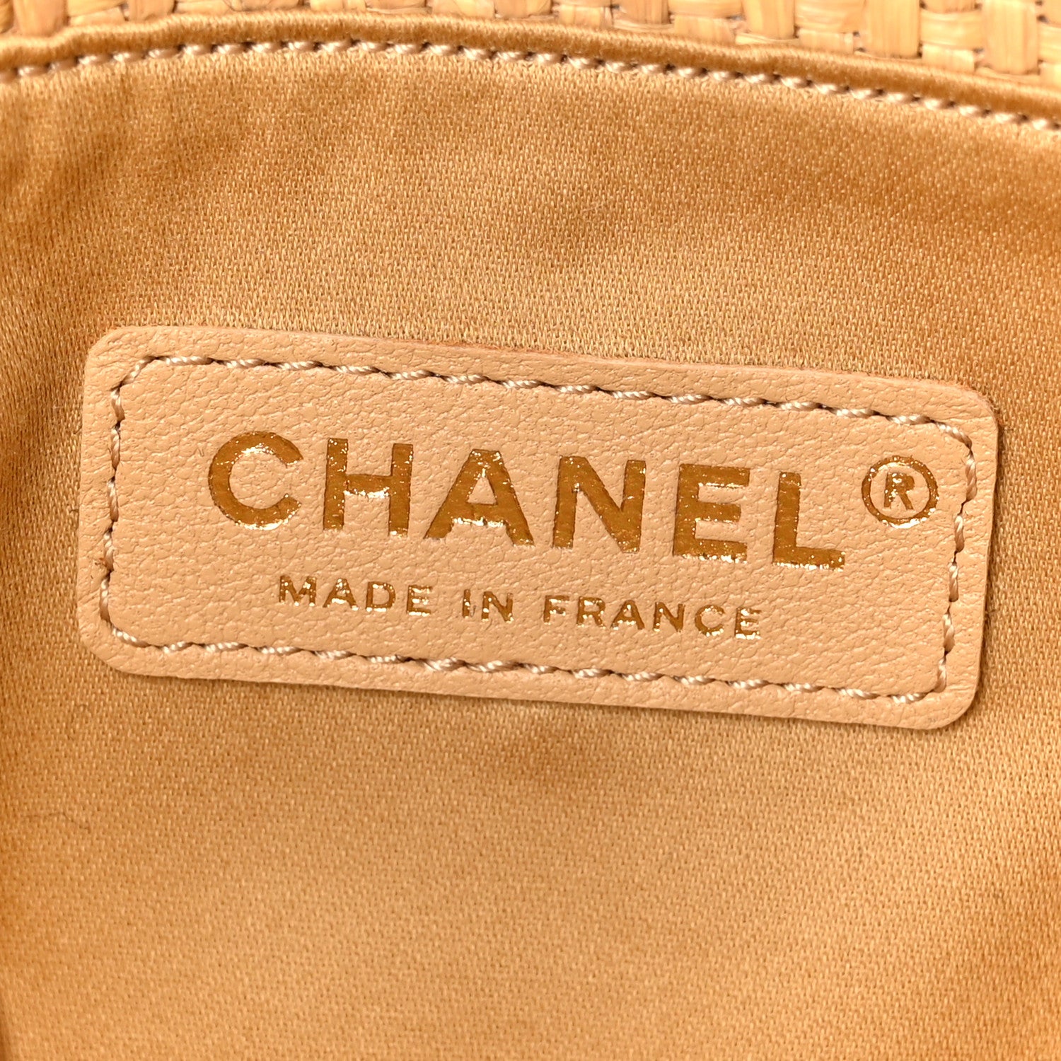 Chanel Braided Raffia Stitched Small Shopping Bag Dark Beige Black 6 of 12