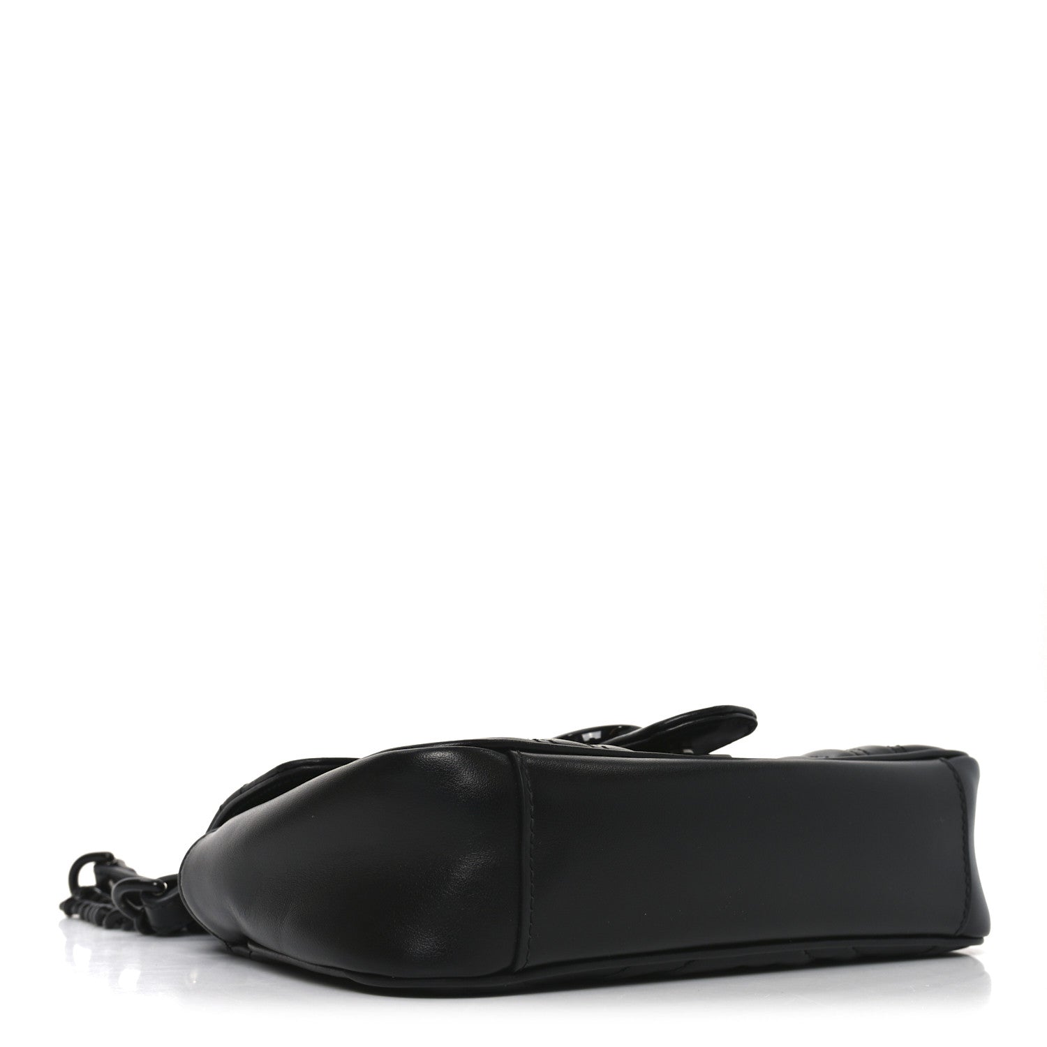 Gucci Calfskin Matelasse Monochrome Mini GG Marmont Shoulder Bag Black 4 of 10