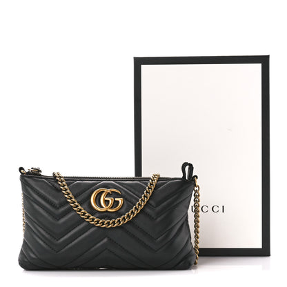 Gucci Calfskin Matelasse Mini GG Marmont Chain Bag Black 11 of 11