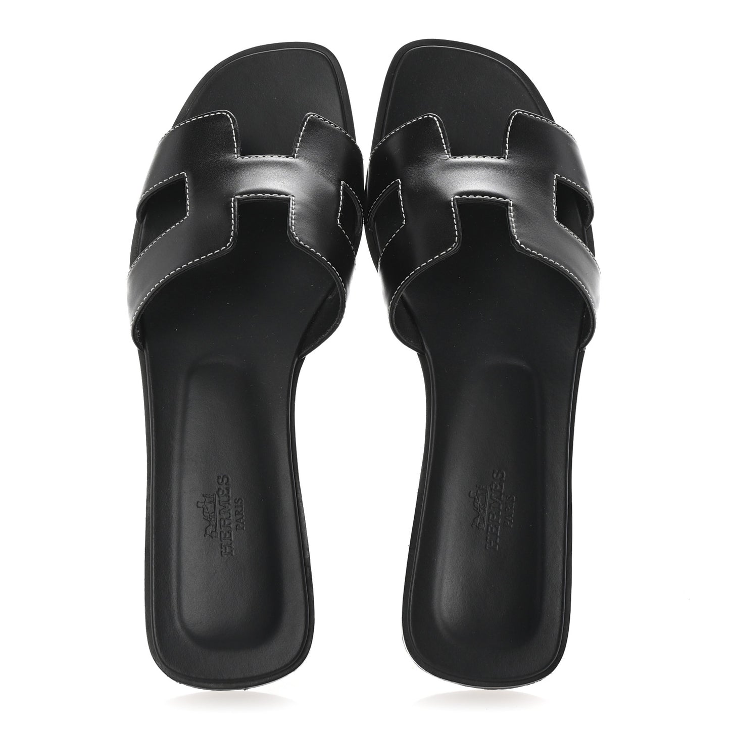 Box Calfskin Oran Sandals 39 Black