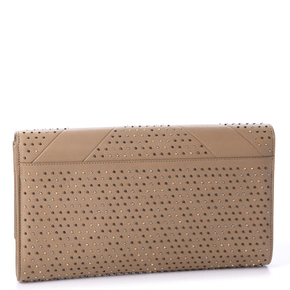 Saint Laurent Lambskin Studded Y Clutch Beige 3 of 10