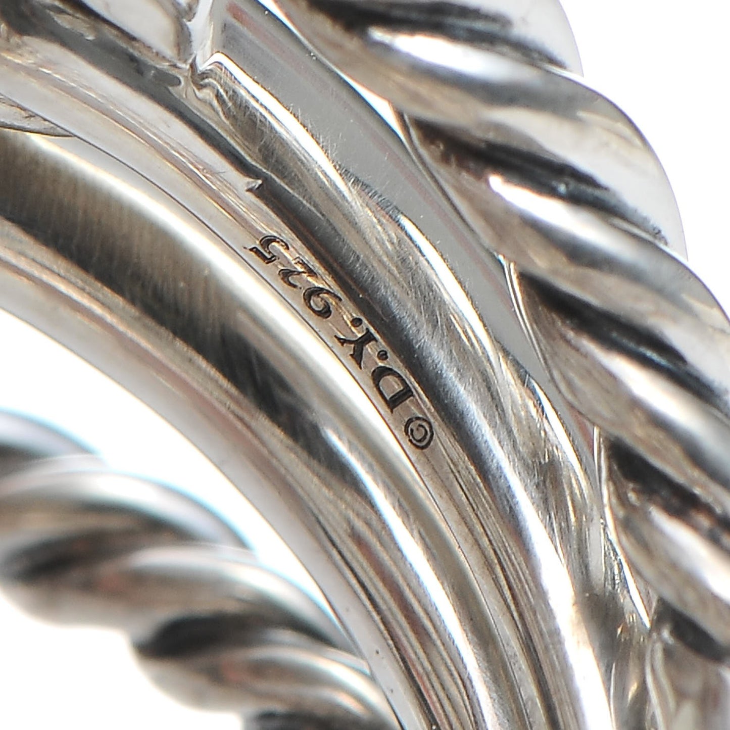 Sterling Silver Diamond Wellesley Link 4 Row Ring 50.6 5.5