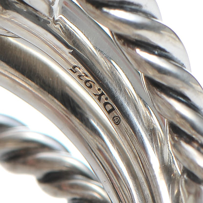David Yurman Sterling Silver Diamond Wellesley Link 4 Row Ring 50.6 5.5 6 of 7