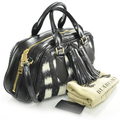 Burberry Alpaca Tassel Embellished Check Bowling Bag 3 of 12