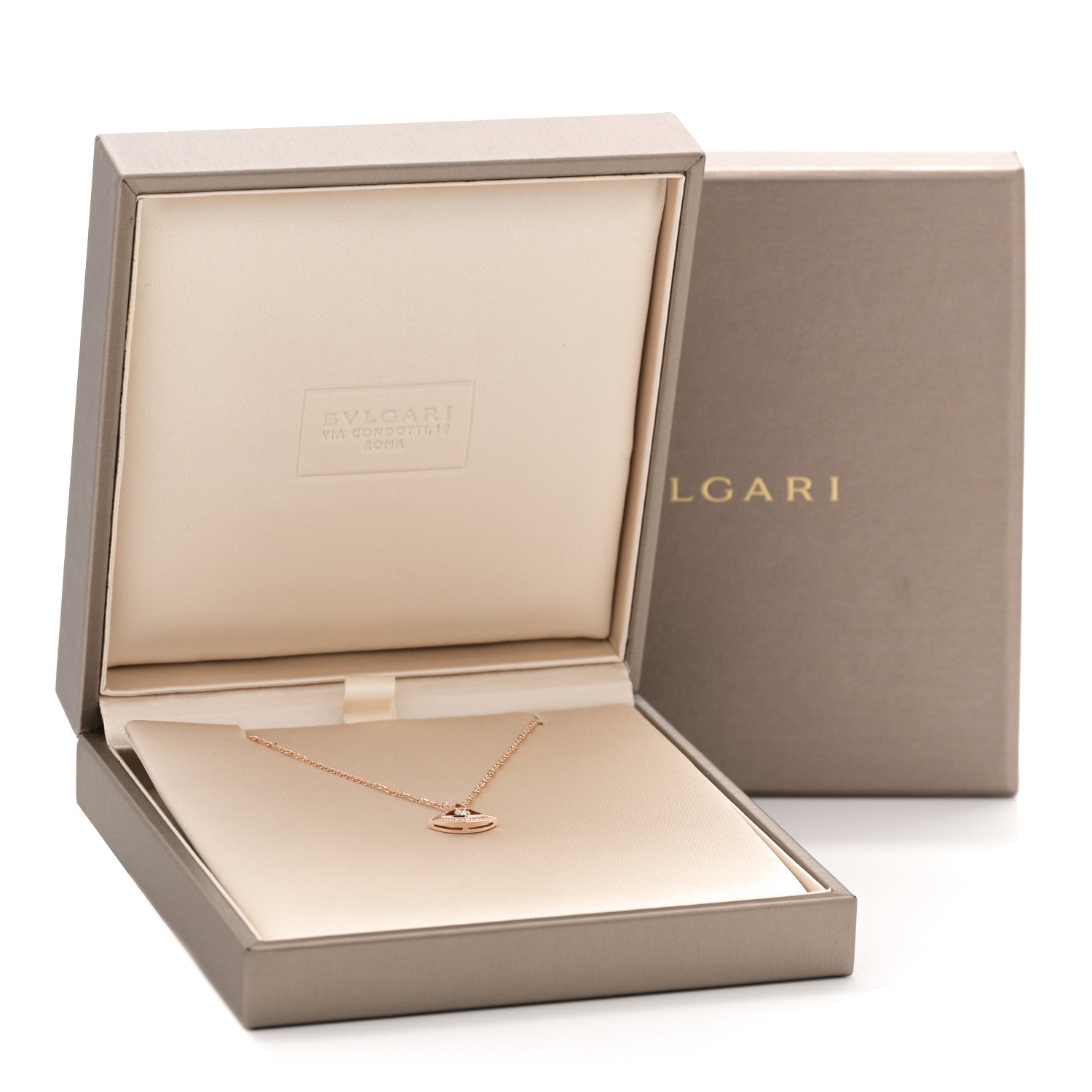 Bulgari 18K Rose Gold Diamond Divas' Dream Openwork Pave Pendant Necklace 7 of 7