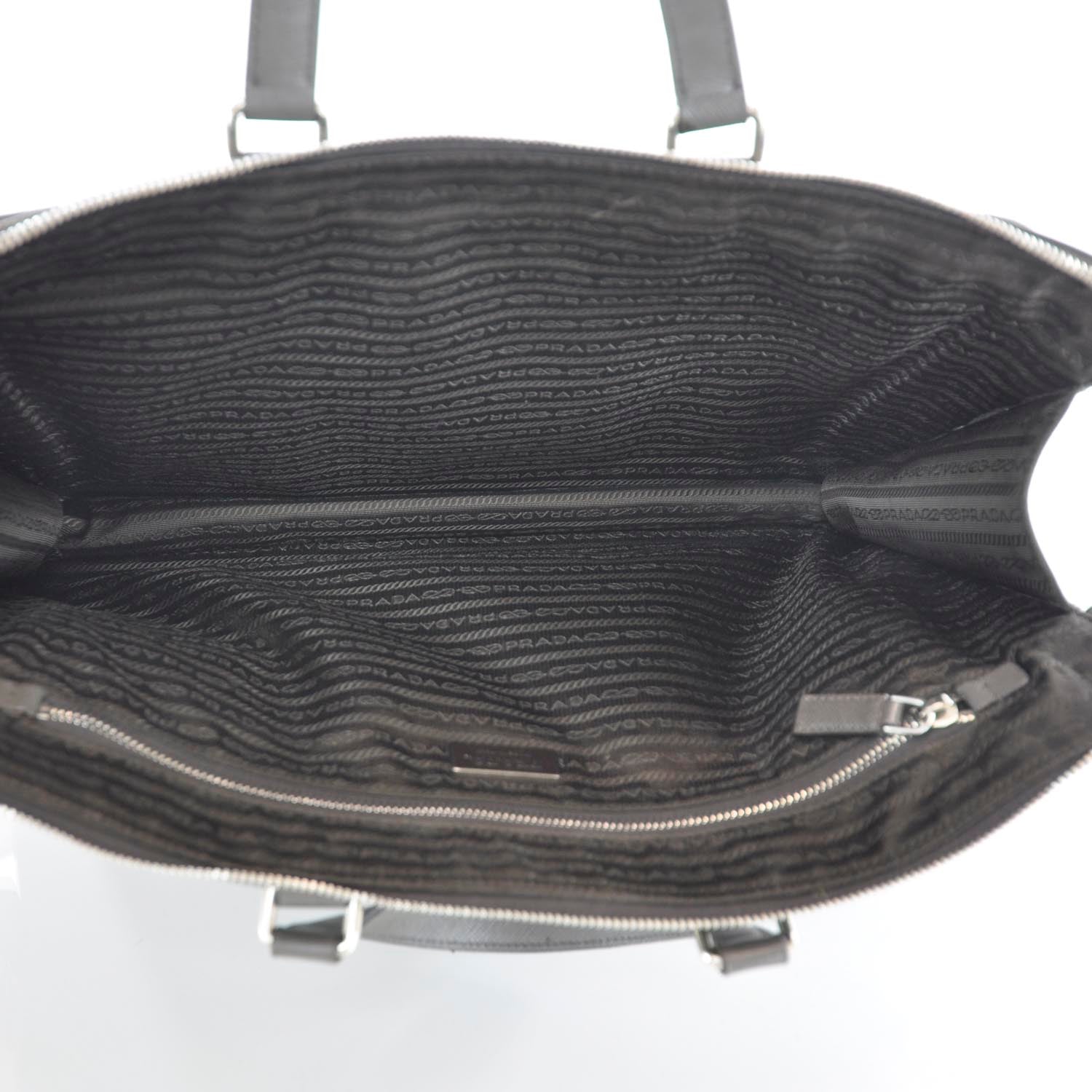 Prada Saffiano Briefcase Grey 10 of 11