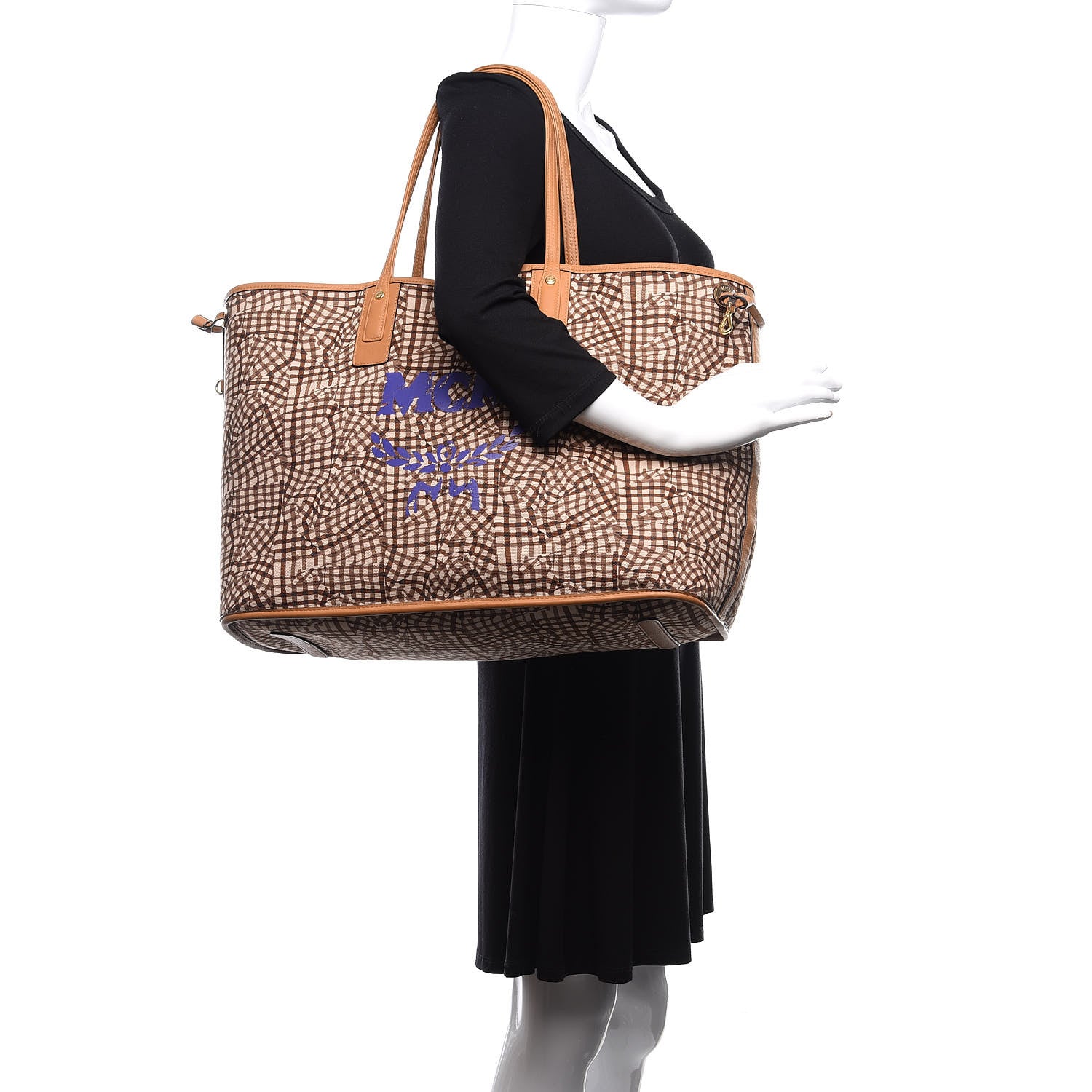 MCM Visetos Large Liz Reversible Shopper Tote Cognac 2 of 16