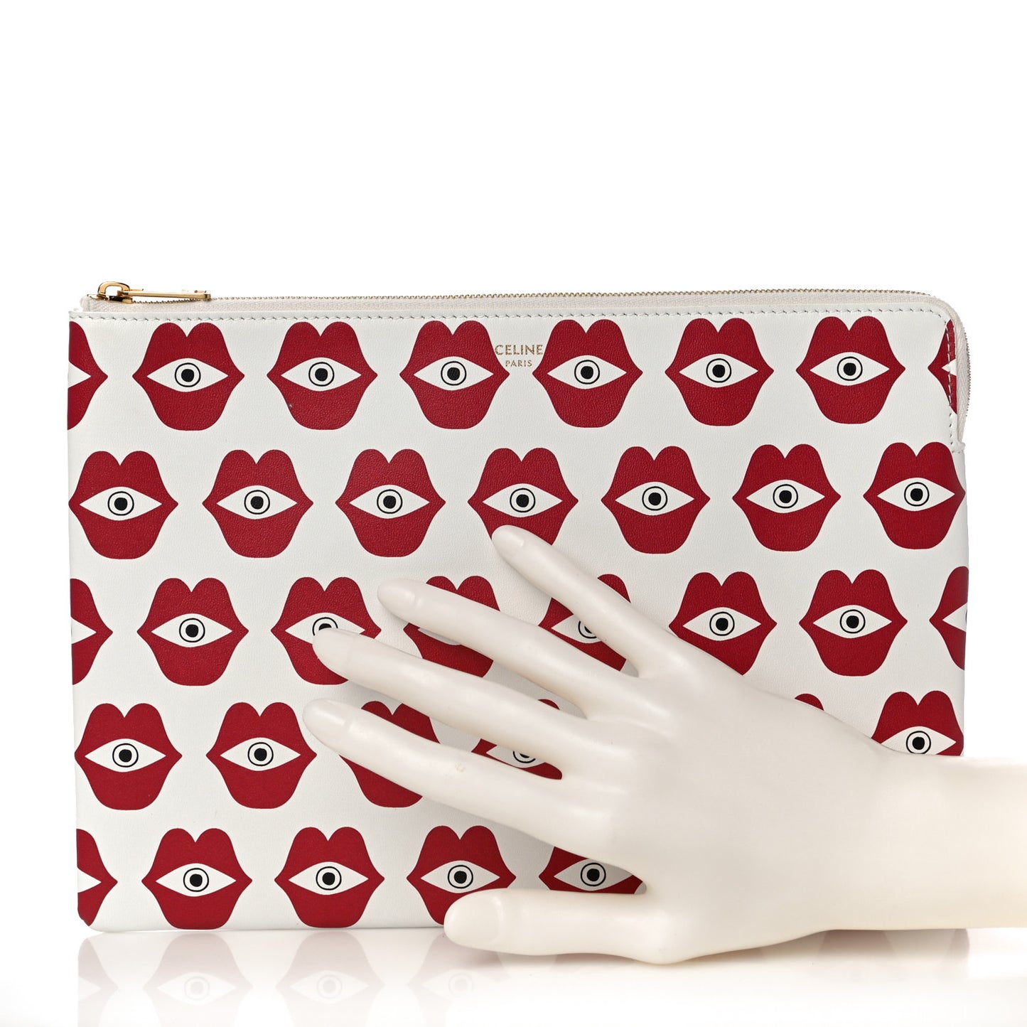 X ANNELI SANAYE HENRIKSSON Smooth Calfskin Telepathic Pouch Red White