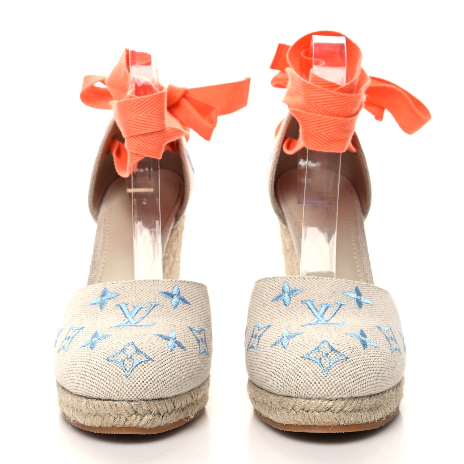 Louis Vuitton Canvas Monogram Starboard Wedge Espadrilles 40 Blue 2 of 8