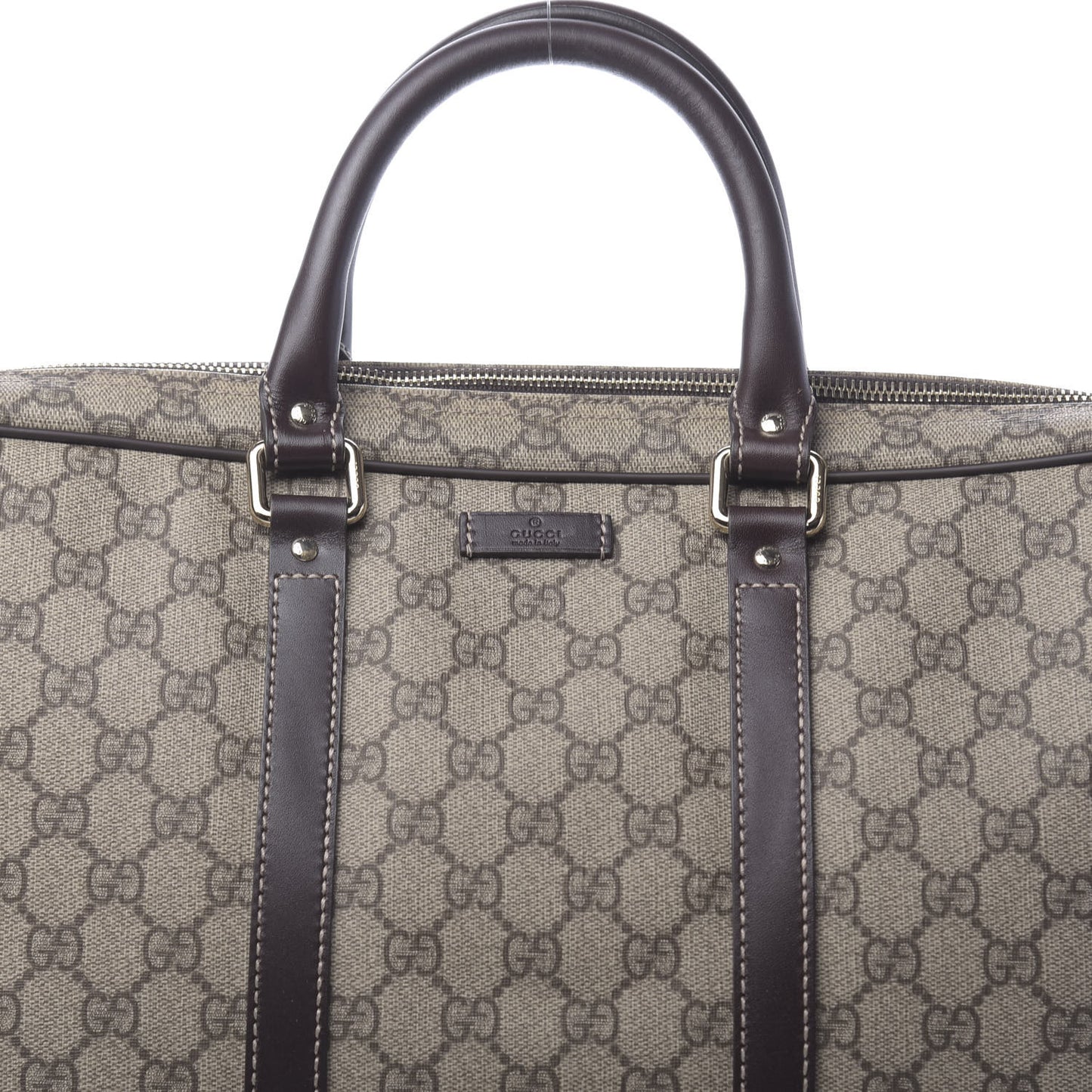 GG Plus Monogram Briefcase Dark Brown