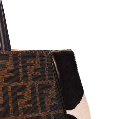 Fendi Calf Hair Zucca Large 2Jours Tote Tobacco Multicolor 11 of 12