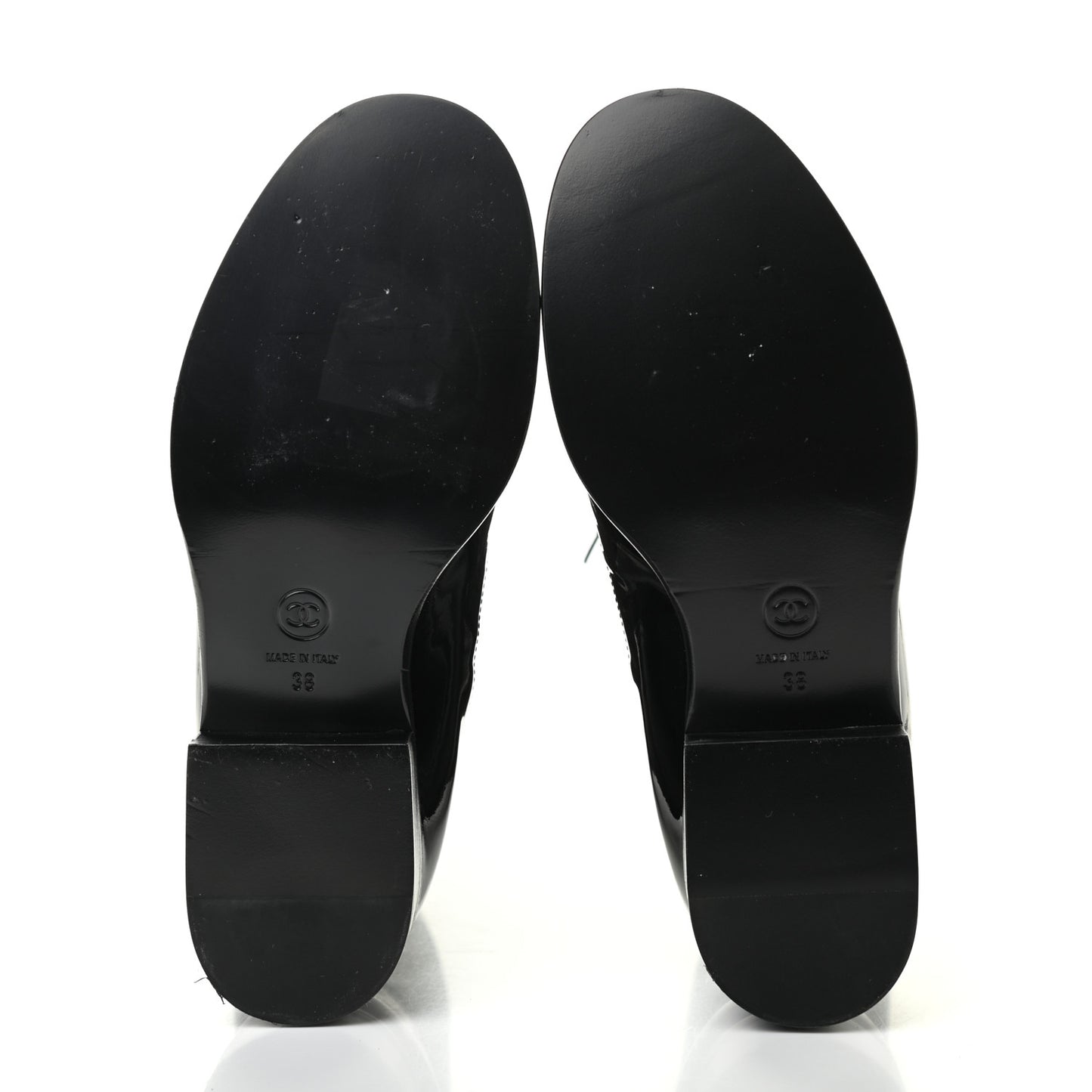Wool Patent Cap Toe Lace Up High Boots 38 Black