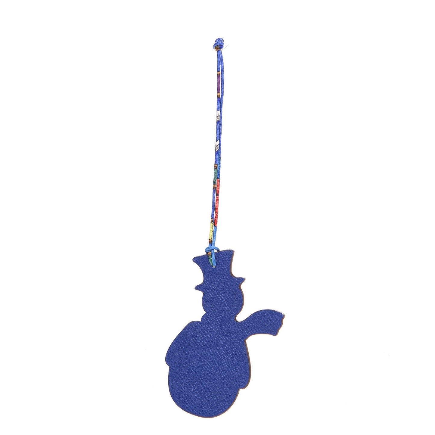 Epsom Togo Snowman Ornament Charm Bleu Saphir Orange