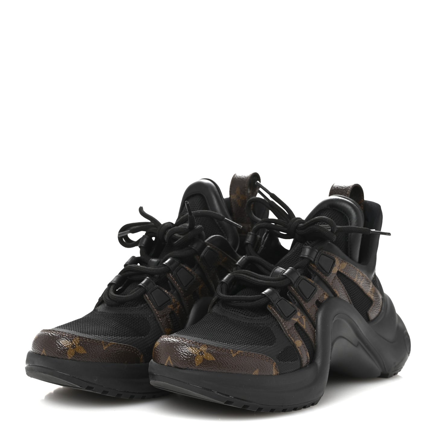 Calfskin Patent Monogram LV Archlight Sneakers 38 Black