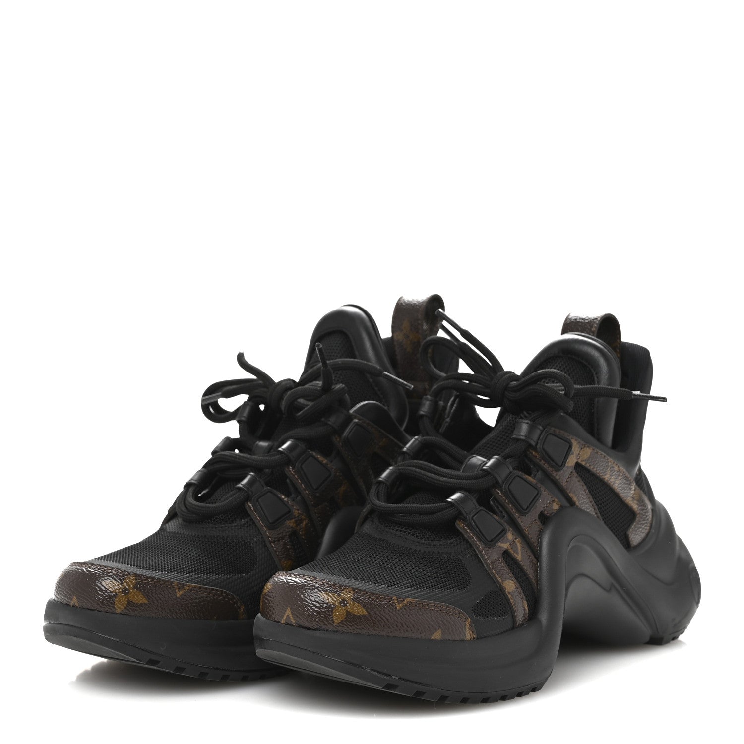 Louis Vuitton Calfskin Patent Monogram LV Archlight Sneakers 38 Black 4 of 10