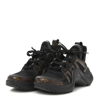 Louis Vuitton Calfskin Patent Monogram LV Archlight Sneakers 38 Black 4 of 10