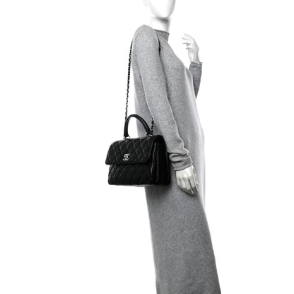 Chanel Lambskin Quilted Medium Trendy CC Flap Dual Handle Bag Black 2 of 9