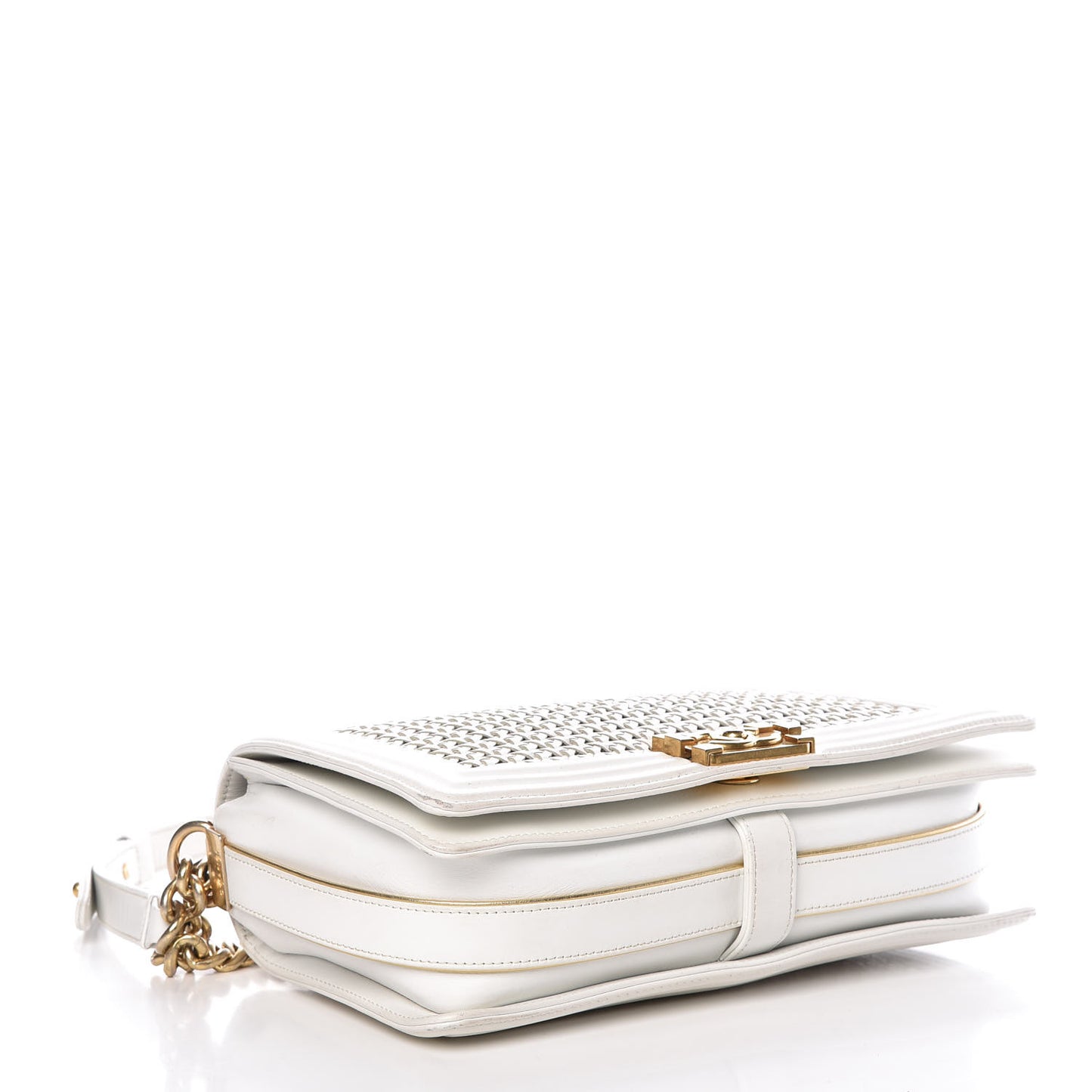 Sheepskin Braided New Medium Boy Reverso Flap White