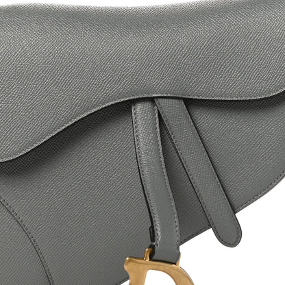 Christian Dior Grained Calfskin Saddle Bag Grey Stone 8 of 10