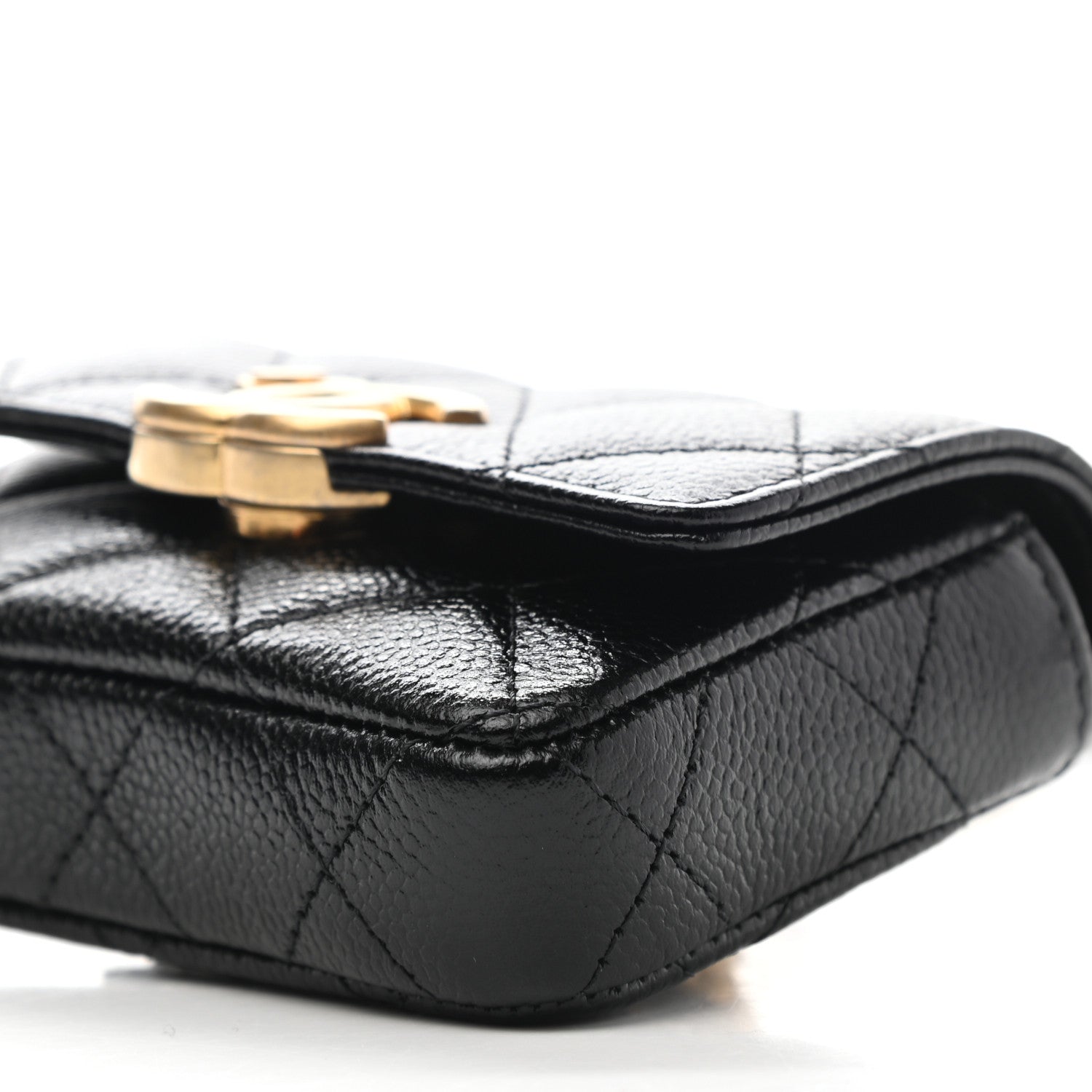 Chanel Shiny Caviar Quilted Chain Melody Belt Bag Black 10 of 10