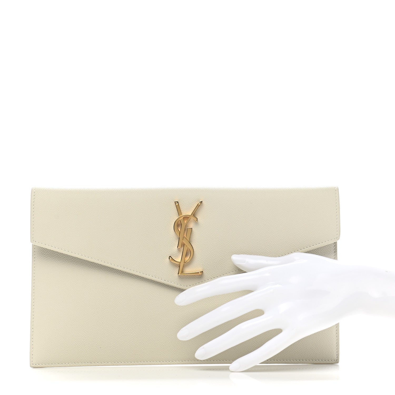 Saint Laurent Grain De Poudre Uptown Pouch Crema Soft 2 of 8