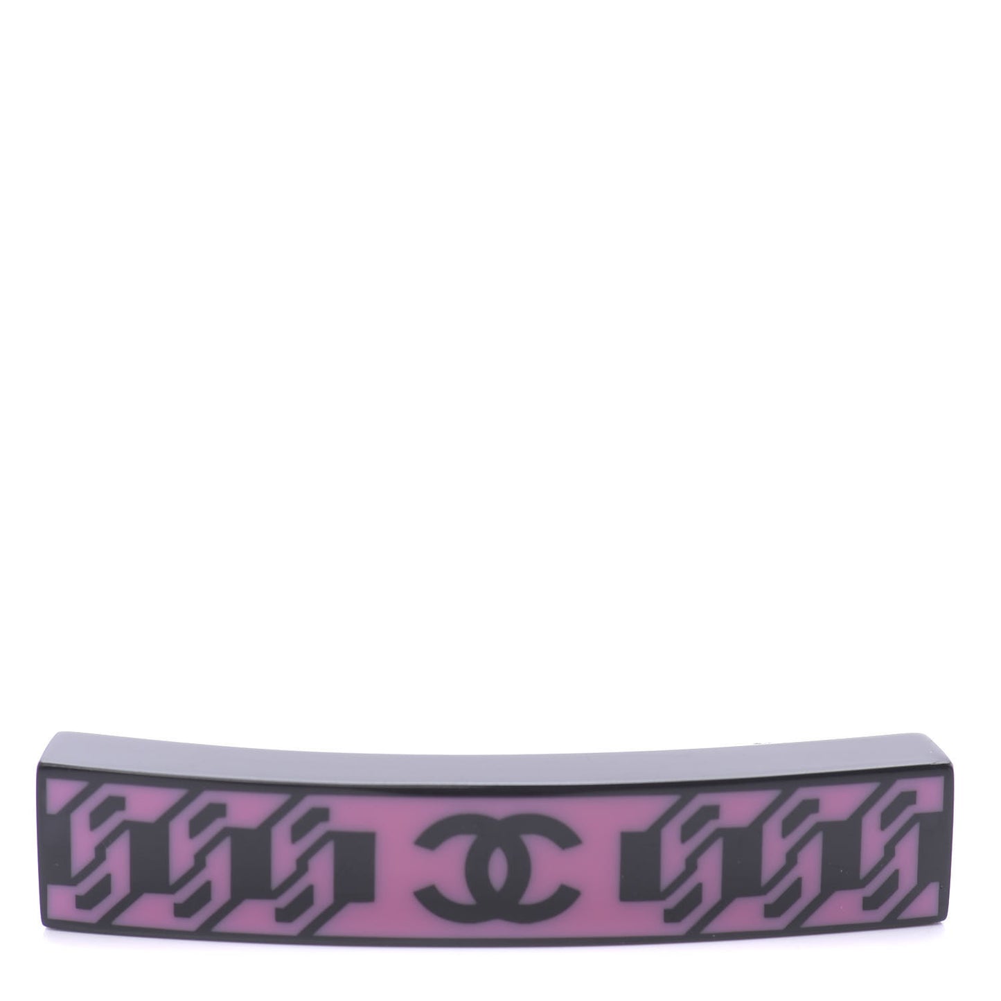 Resin Chain CC Hair Clip Barrette Black Pink