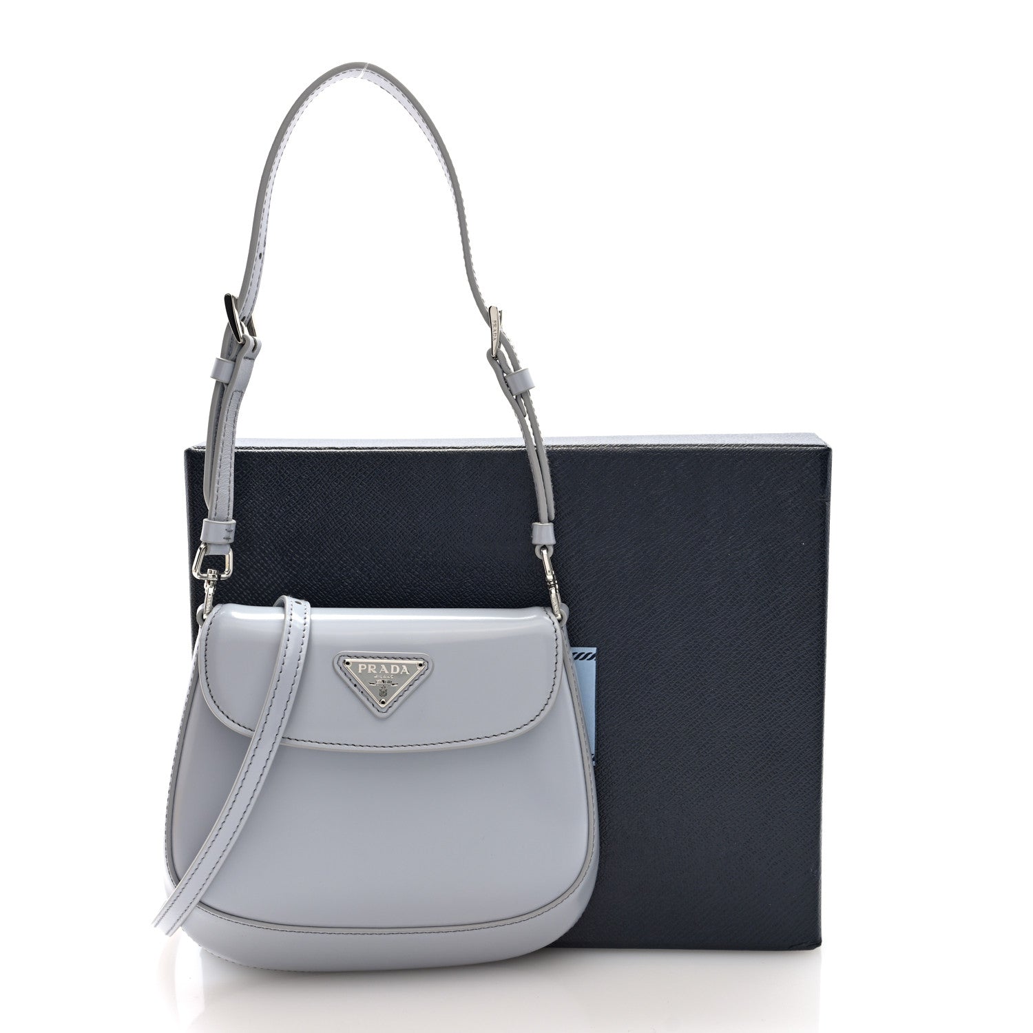 Prada Spazzolato Mini Cleo Flap Adjustable Strap Shoulder Bag