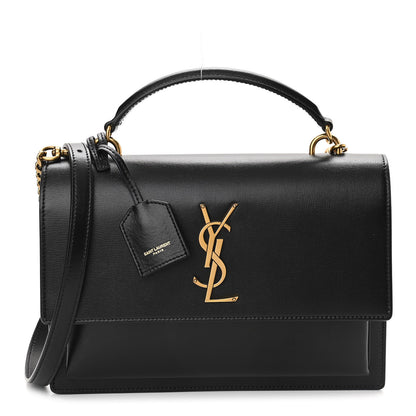Saint Laurent Calfskin Monogram Sunset Chain Wallet Black 1 of 10