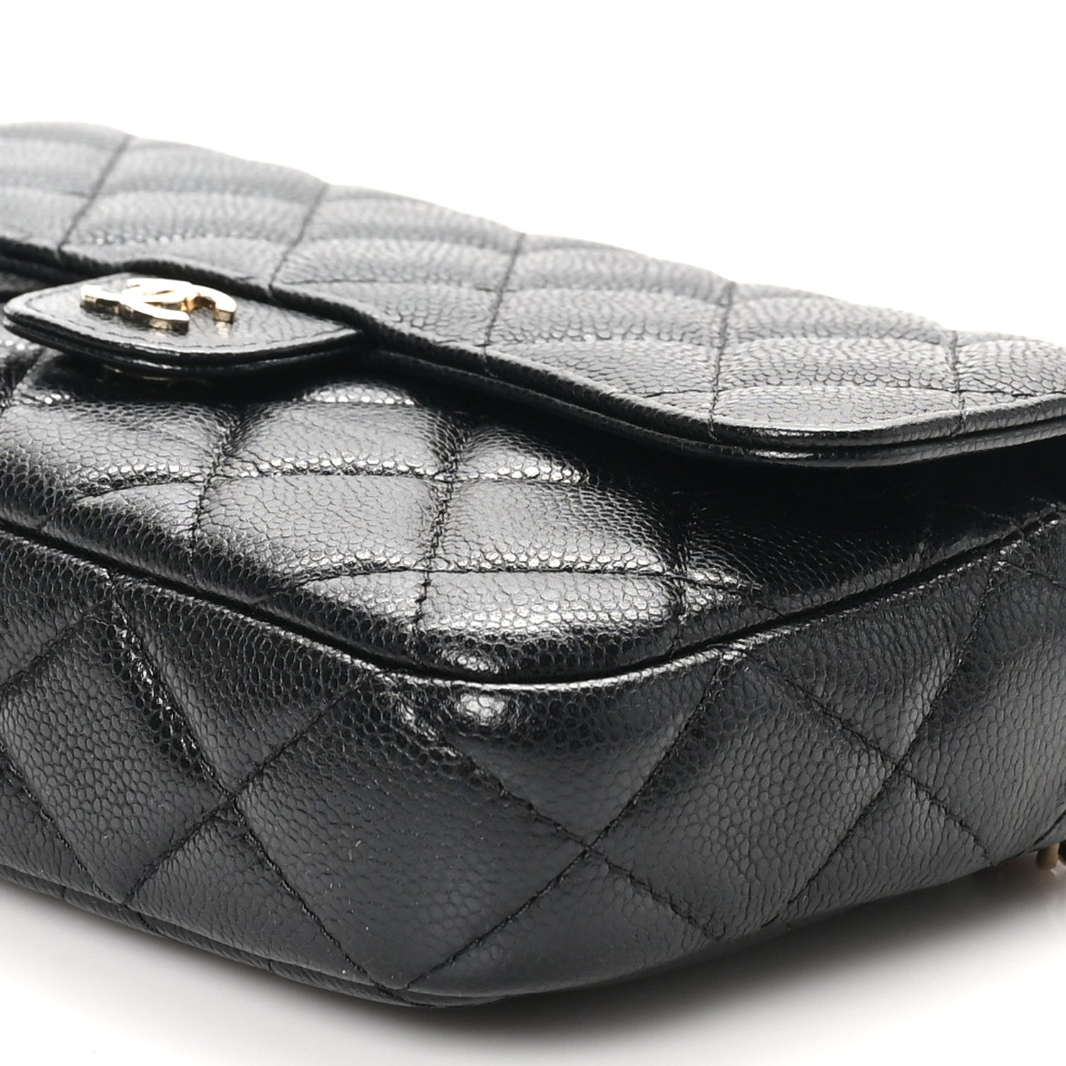 Chanel Caviar Quilted Flap Phone Holder With Chain Black 12 of 13