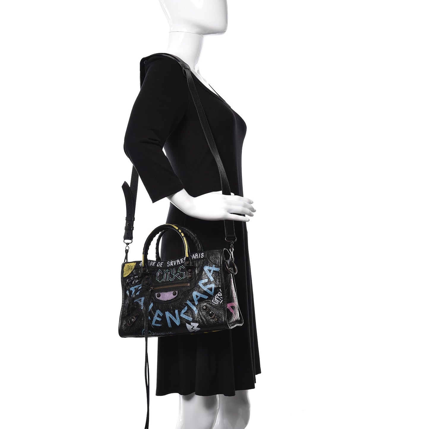 Agneau Graffiti All Over Classic Hardware S City Black Multicolor