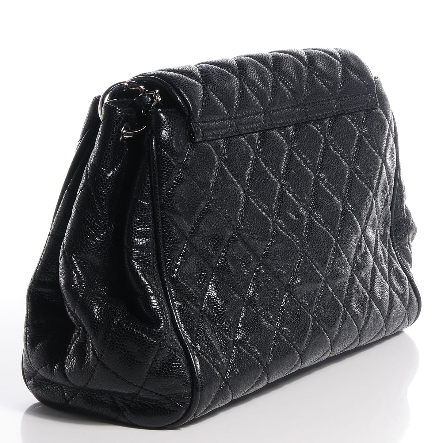 Caviar Quilted Timeless Accordion Flap Black