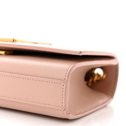 Saint Laurent Grain De Poudre Small Monogram Kate Satchel Pale Blush 9 of 12