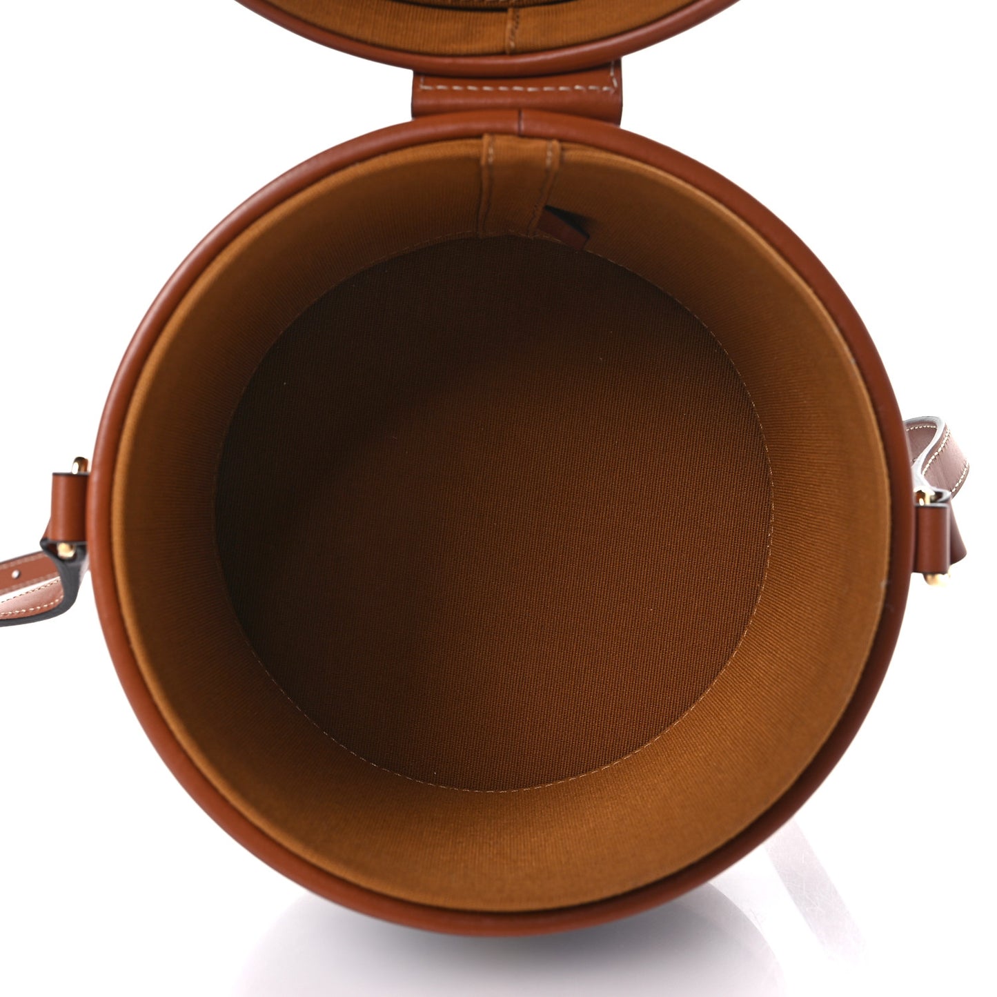 Calfskin Triomphe Canvas Medium Tambour Bag Tan