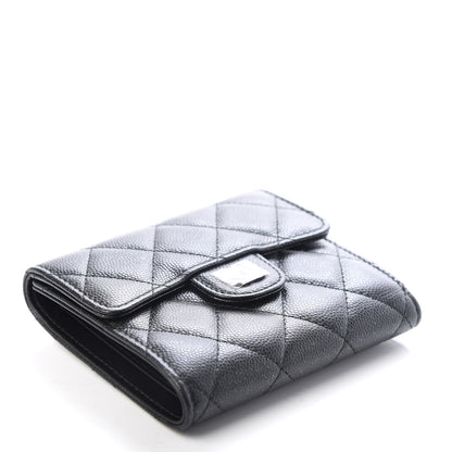 Chanel Iridescent Caviar Quilted Compact Flap Wallet Black 4 of 9