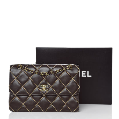 Chanel Calfskin Quilted Medium Wild Stitch Flap Brown 13 of 13