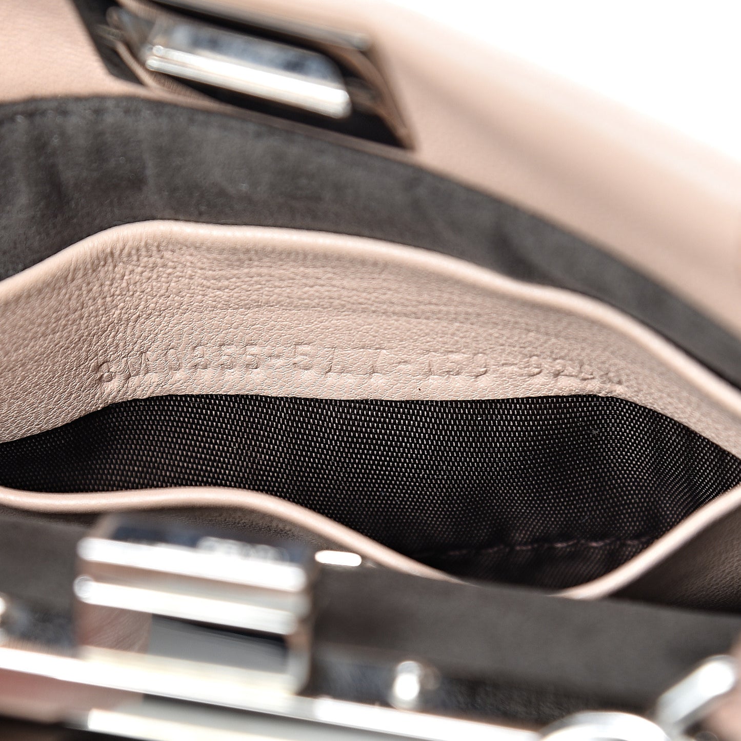 Shearling Shiny Nappa Micro Peekaboo Iconic Satchel Light Rose