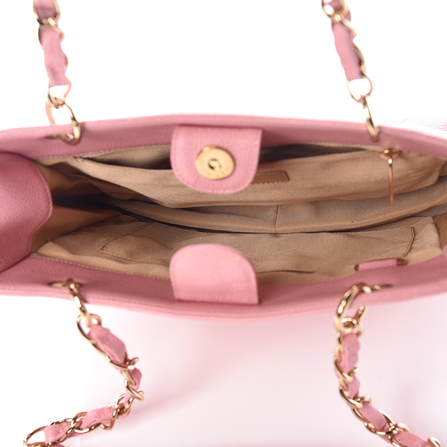 Chanel Caviar Quilted Petit Shopping Tote PST Pink 7 of 9
