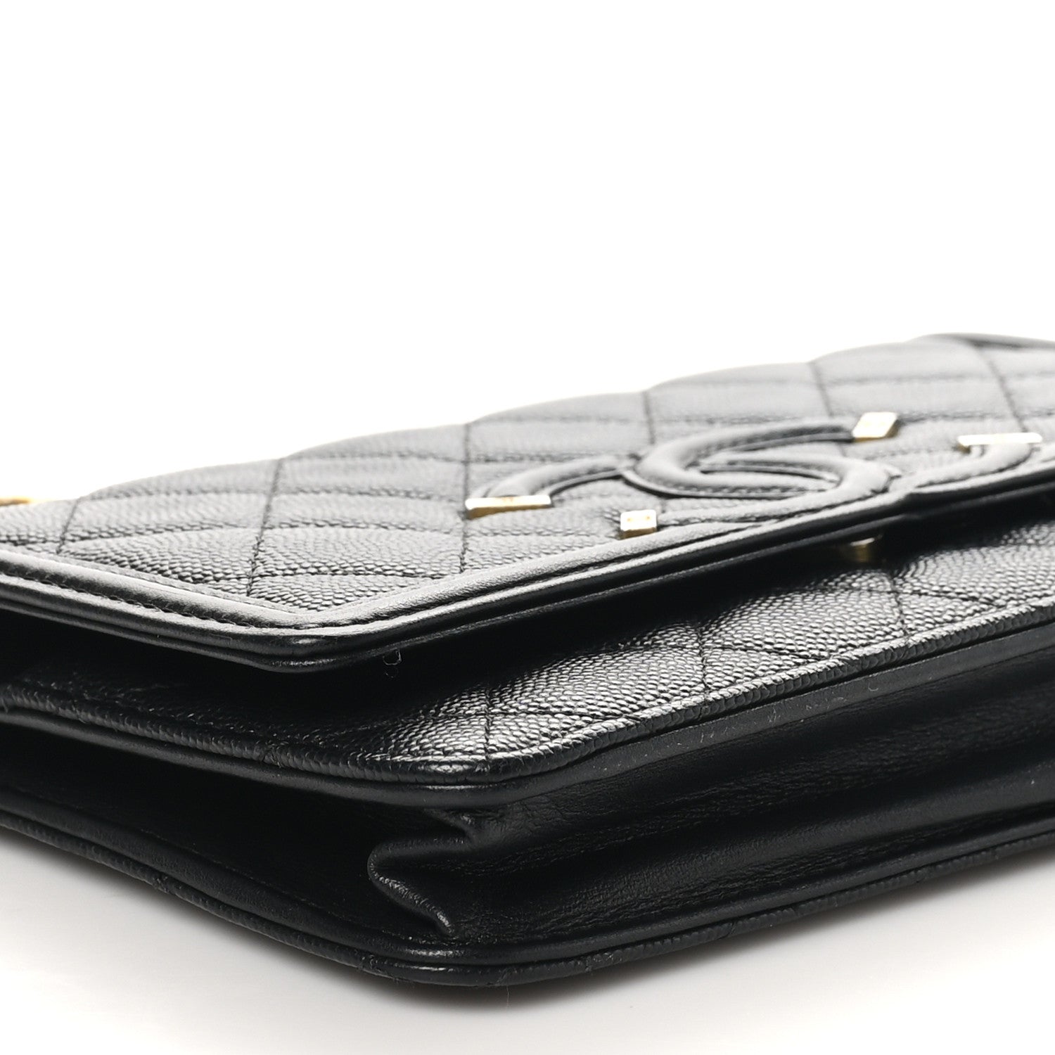 Chanel Caviar Quilted CC Filigree Wallet On Chain WOC Black 9 of 10