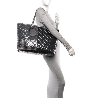 Chanel Vinyl Funny Tweed Patchwork Tote Grey 3 of 10